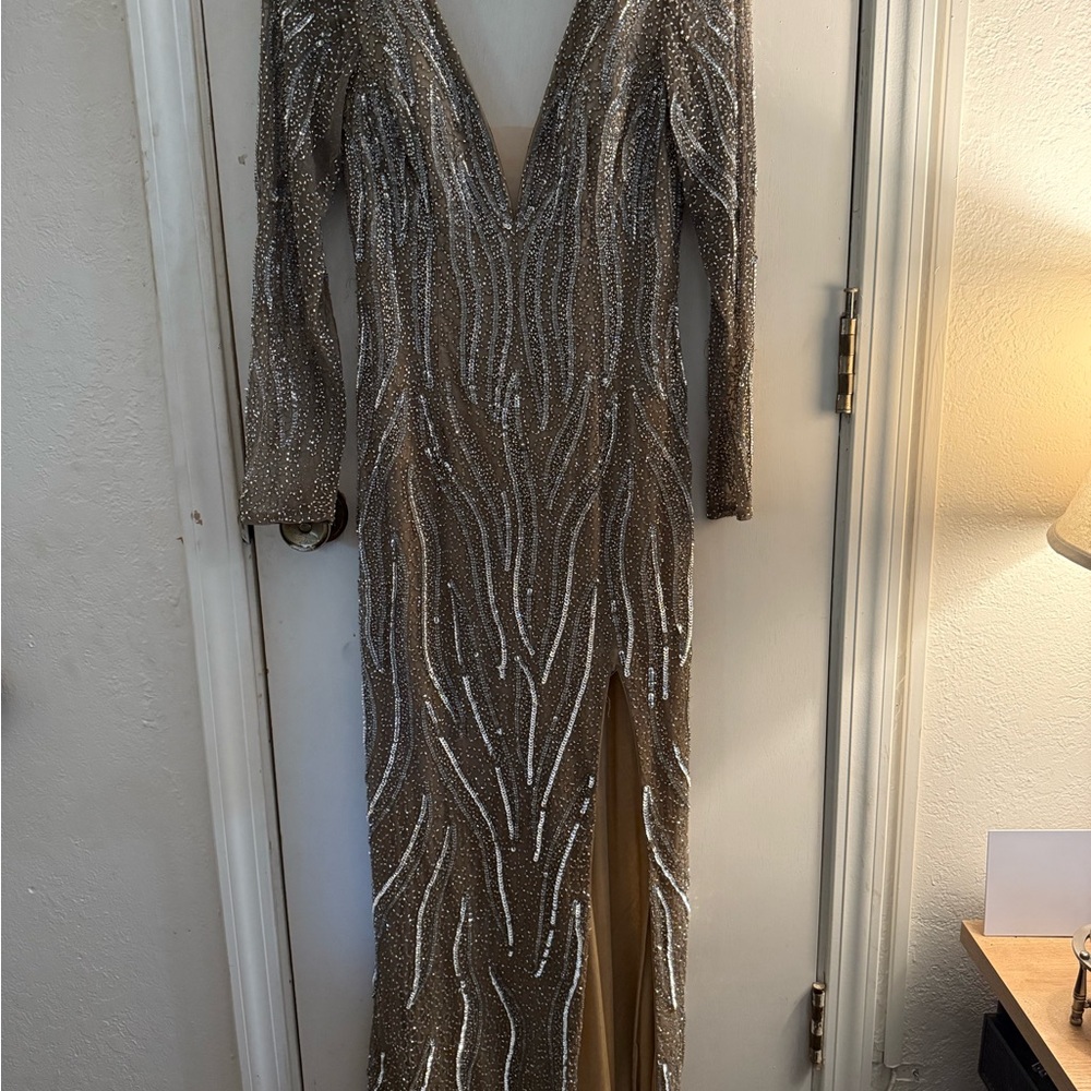 Lina Gold Sequin Long Sleeve Dress